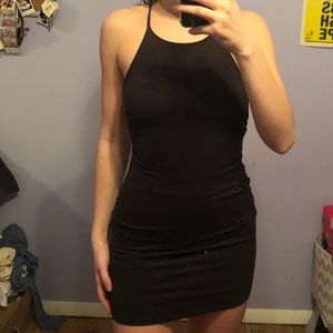 Black halter dress